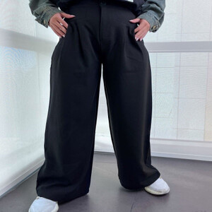 ‎ بنطلون نسائي بتصميم أنيق بلون أسود