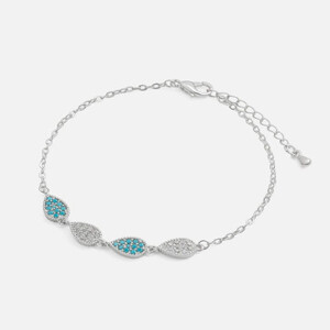 ‎ اسوارة نسائية عصرية باللون الفضي