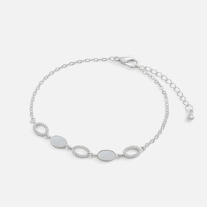 ‎ اسوارة نسائية بتصميم أنيق بلون فضي  |  MJB067F1103