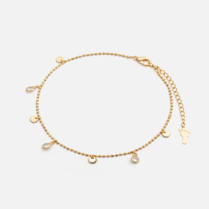 خلخال نسائي ذهبي بتصميم أنيق