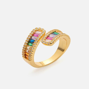 ‎ خاتم نسائي بتصميم كلاسيك بلون ذهبي