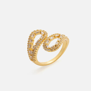 ‎ خاتم نسائي بتصميم كلاسيك بلون ذهبي