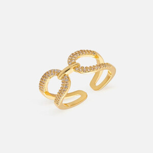 ‎ خاتم نسائي بتصميم كلاسيك بلون ذهبي