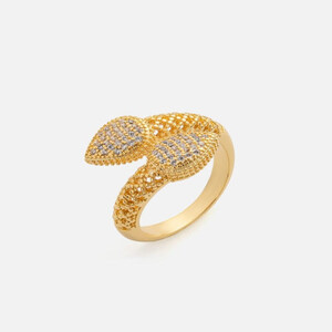 ‎ خاتم نسائي بتصميم كلاسيك بلون ذهبي