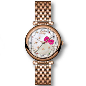 ساعة نسائي من هالو كيتي 18020 نحاسي ميناء ابيض