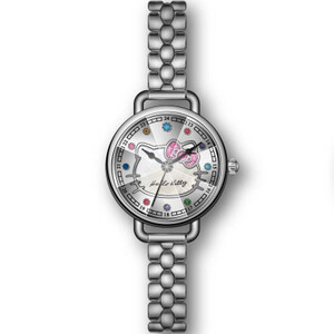 ساعة نسائي من هالو كيتي 18030 فضي كامل