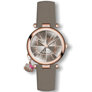 ساعة نسائي من هالو كيتي 18025 جلد رصاصي