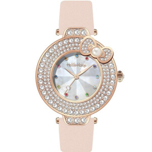 ساعة نسائي من هالو كيتي 18075 جلد بيج