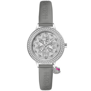 ساعة نسائي من هالو كيتي 18139 جلد رصاصي