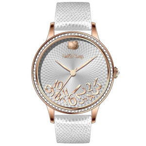 ساعة نسائي من هالو كيتي 18111 جلد ابيض