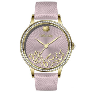 ساعة نسائي من هالو كيتي 18111 جلد زهري