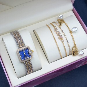 طقم إكسسوار نسائي ساعة مع أساور أنيقة 112263