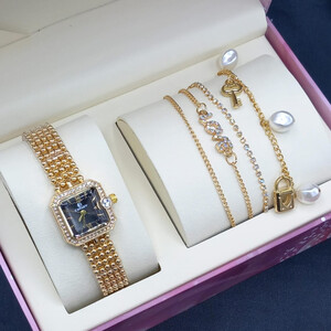 طقم إكسسوار نسائي ساعة مع أساور أنيقة 112269